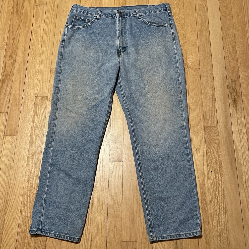 Carhartt Jeans Mens 40x32 Blue Relaxed Fit Straight Leg Denim Stretch Casual